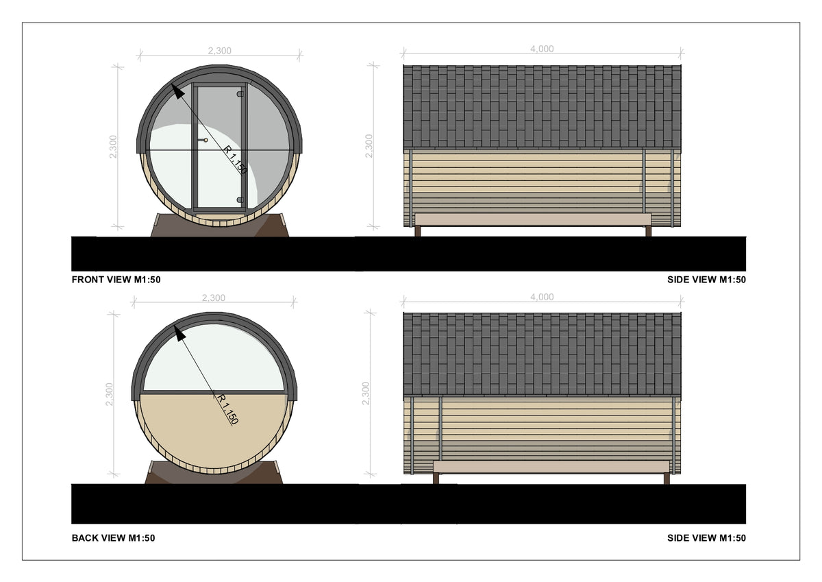 Outdoor Barrel Sauna - Cherry